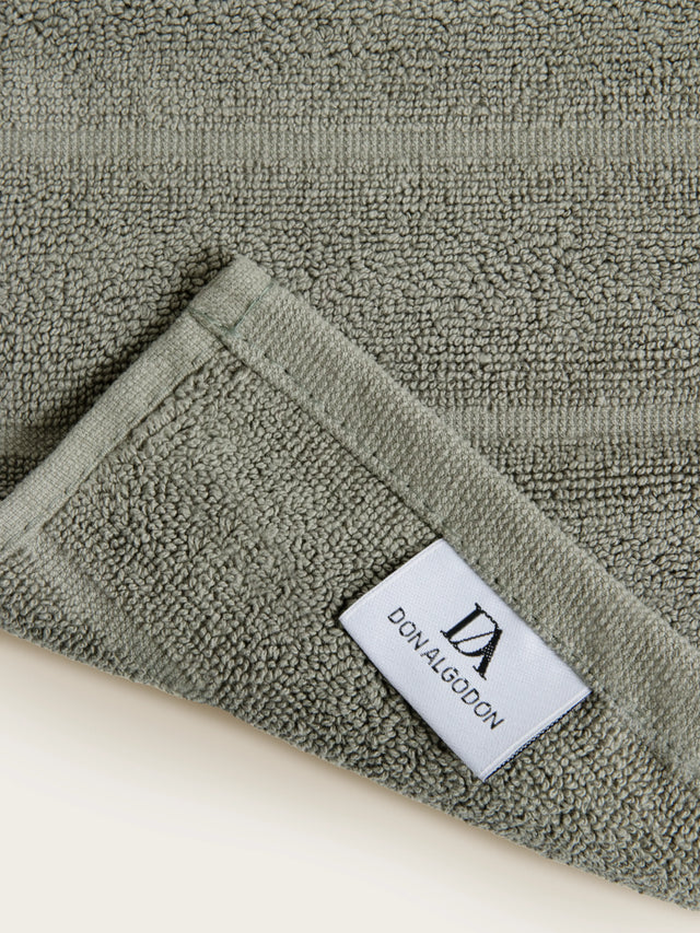 Tapis de bain Ribs - 100 % coton 1000 g/m² - Vert