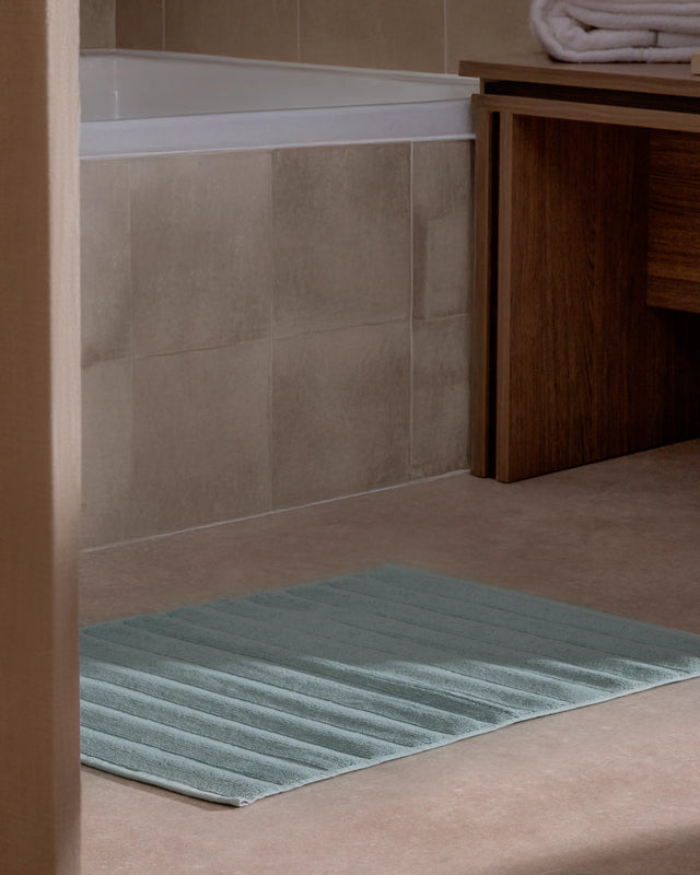 Tapis de Bain Ribs - Coton 1000 g/m² - Aqua