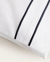 Juego de Sábanas Deva - Algodón 200 hilos - Blanco/Azulón