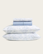 Juego de Sábanas Estampadas Coralia - Algodón 150 hilos - Azul