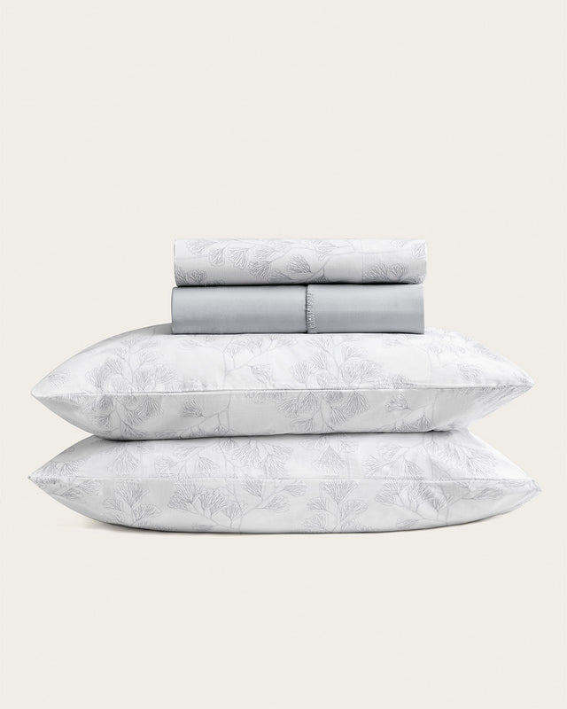 Juego de Sábanas Estampadas Coralia - Algodón 150 hilos - Gris