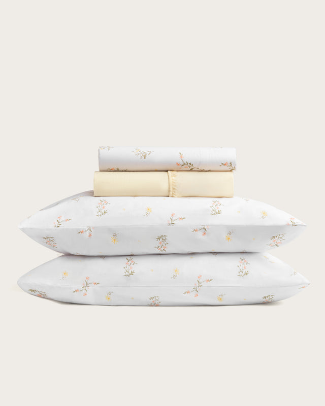 Juego de Sábanas Estampadas Amaris - Algodón 150 hilos - Amarillo
