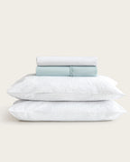 Juego de Sábanas Estampadas Galia - Algodón 150 hilos - Aguamarina