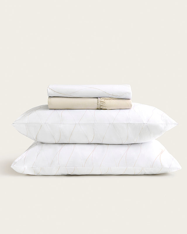 Senda Printed Sheet Set - 150 Thread Count Cotton - Beige