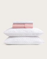 Vetra Printed Sheet Set - 150 Thread Count Cotton - Coral