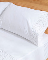 Juego de Sábanas Juno - Algodón 200 hilos - Blanco/Gris