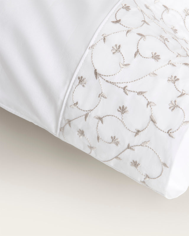 Juego de Sábanas Juno - Algodón 200 hilos - Blanco/Gris