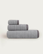 Juego de Toallas Jacquard Eliane - Algodón 550 g/m² - Gris
