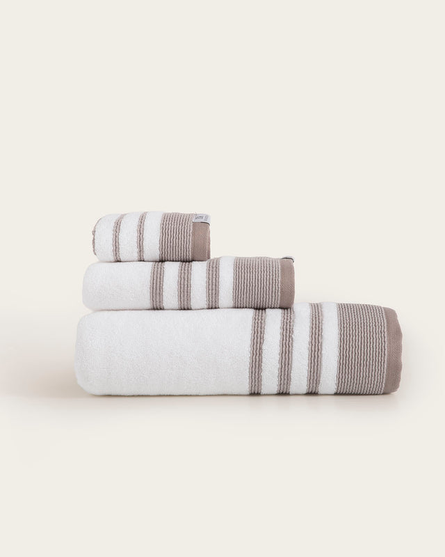 Juego de Toallas Jacquard Sophie - Algodón 550 g/m² - Piedra