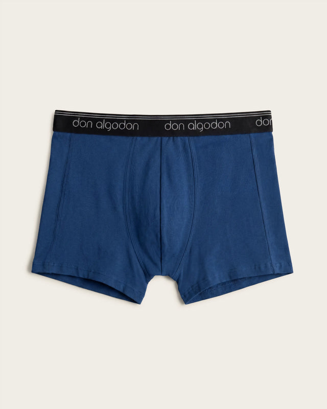 Caleçon Boxer Classique - Coton - Gris Foncé/Bleu