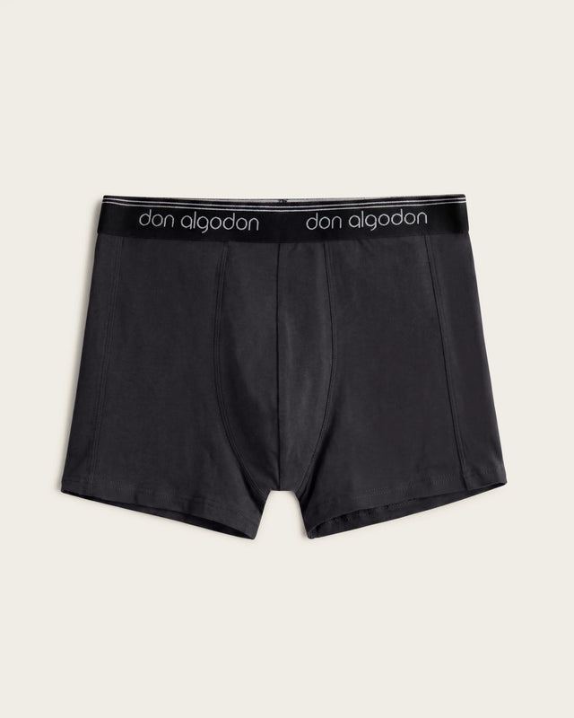 Caleçon boxer classique - Coton - Noir/Anthracite
