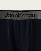 Caleçon Boxer Imprimé Rayures - Coton - Marine/Noir