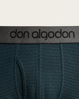Caleçon Boxer Imprimé Rayures - Coton - Noir/Verdâtre