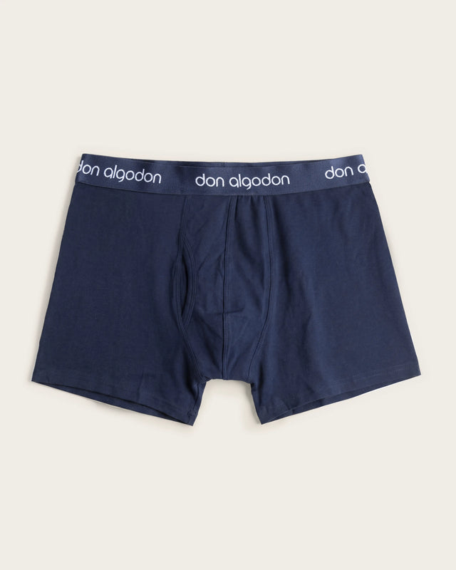 Caleçon boxer basique - Coton - Marine/Gris