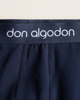 Caleçon boxer basique - Coton - Marine/Gris