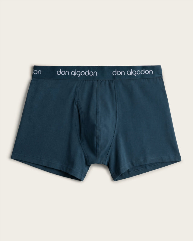 Caleçon boxer basique - Coton - Gris foncé/Vert