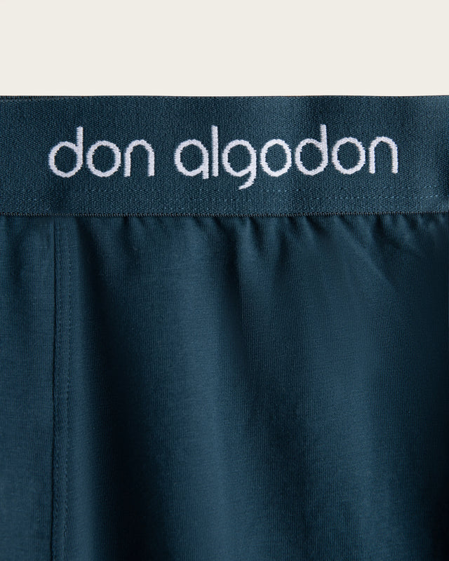 Caleçon boxer basique - Coton - Gris foncé/Vert