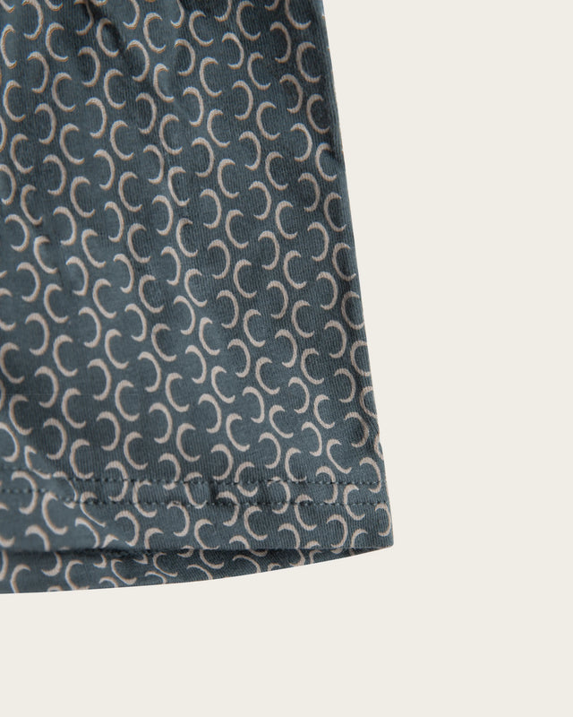 Geometric Half-Moon Print Boxer Briefs - Cotton - Black/Green