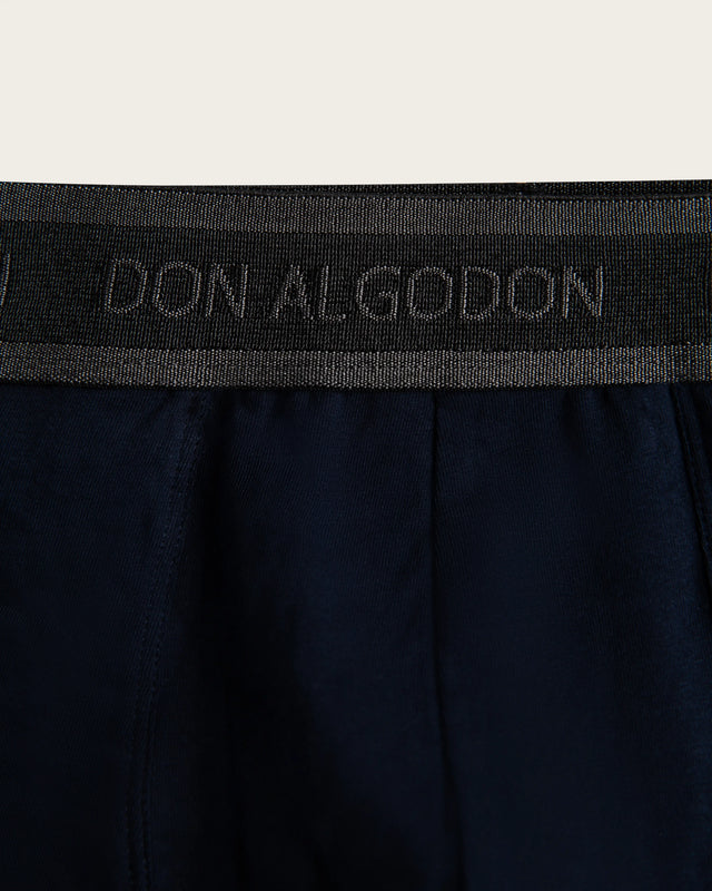 Men's Half-Moon Geometric Print Boxer Briefs - Cotton - Navy/Black
