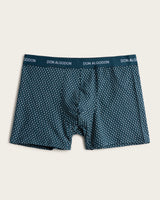 Men's Geometric Mosaic Print Boxer Briefs - Cotton - Navy/Green