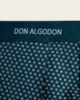Men's Geometric Mosaic Print Boxer Briefs - Cotton - Navy/Green