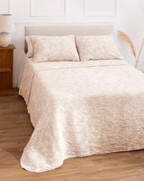 Colcha Reversible Jacquard Indiana - 155 g/m² - Crema