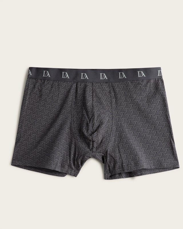 Boomerang Geometric Print Boxer Briefs - Cotton - Black/Green