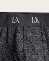 Boomerang Geometric Print Boxer Briefs - Cotton - Black/Green