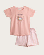 Pijama Corto Infantil Niña Rabbit - Algodón - Rosa