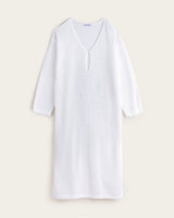 Vestido Pico Manga Larga - Algodón