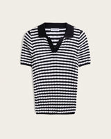 Top Polo Rayas Manga Corta - Algodón