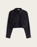 Camisa Crop Bolsillos - Algodón
