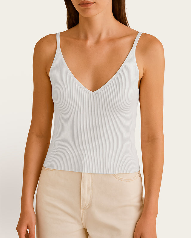 Top Cuello Pico Tirantes - Algodón