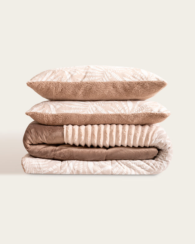 Oslan Cotton Sherpa Duvet - Velvet 160gr, Stripes 240gr, Burnout 240gr + 160gr Sherpa