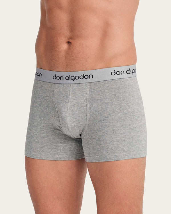 Calzoncillo Bóxer Básico - Algodón - Marino/Gris