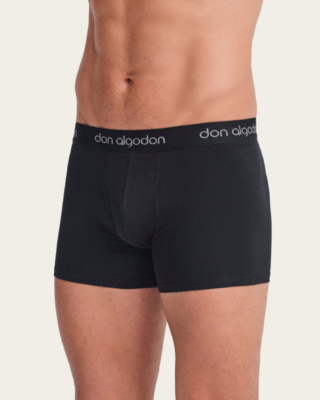 Calzoncillo Bóxer Básico - Algodón - Negro/Antracita