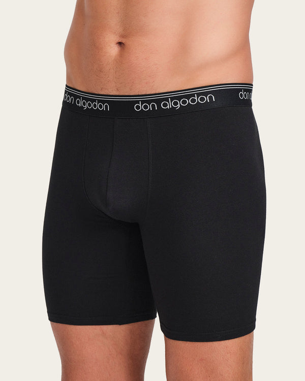 Calzoncillo Bóxer Vintage - Algodón - Negro/Gris Oscuro