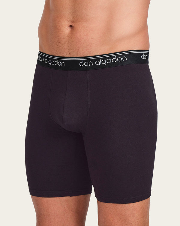 Calzoncillo Bóxer Vintage - Algodón - Negro/Gris Oscuro