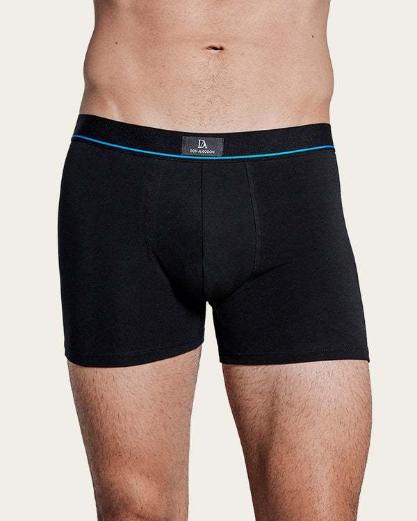 Calzoncillo Bóxer Estampado Geométrico Pajarita - Algodón - Negro/Marino