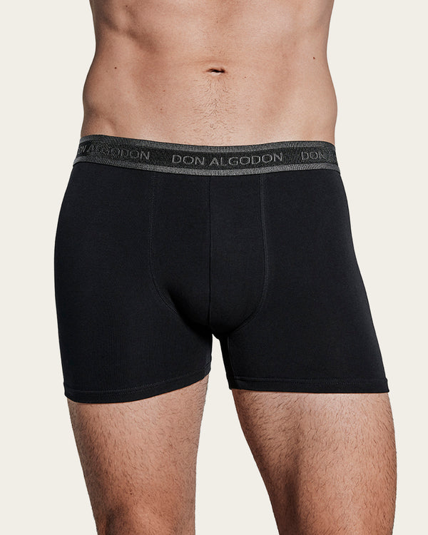 Calzoncillo Bóxer Estampado Geométrico Media Luna - Algodón - Negro/Verde