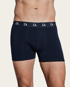 Calzoncillo Bóxer Estampado Geométrico Boomerang - Algodón - Marino/Negro