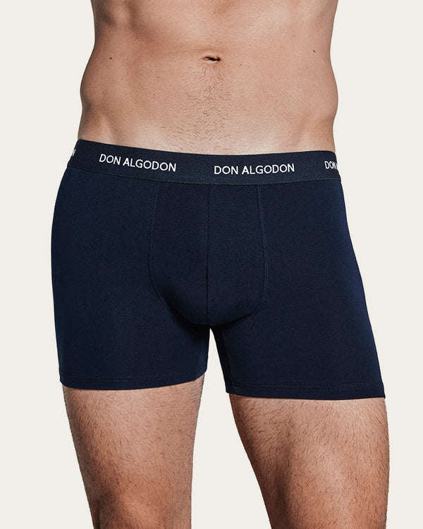 Calzoncillo Bóxer Estampado Geométrico Mosaico - Algodón - Marino/Verde