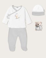 Set de Regalo Bebé Sonajero Oso - Gris