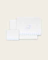 Juego de Sábanas para Bebé Oso - Blanco y Azul
