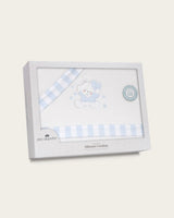 Juego de Sábanas para Bebé Oso - Blanco y Azul