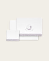 Juego de Sábanas para Bebé Oso - Blanco y gris