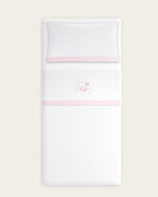 Juego de Sábanas para Bebé Oso- Blanco y Rosa