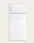 Juego de Sábanas Franela Oso - Blanco/Azul