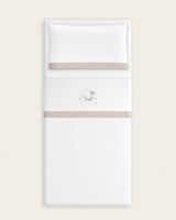 Juego de Sábanas Franela Oso - Blanco/Beige