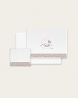 Juego de Sábanas Franela Oso - Blanco/Beige